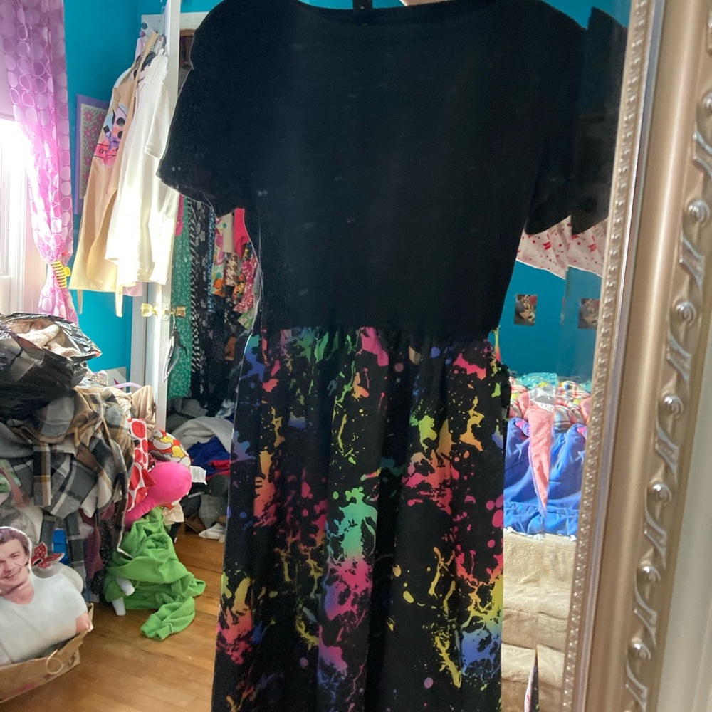 Colorful Splatter Print Dress